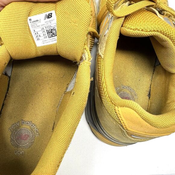 New Balance 990 V4 Yellow Suede Running Shoes Made in USA Men 5 Women 6.5 - Picture 6 of 8